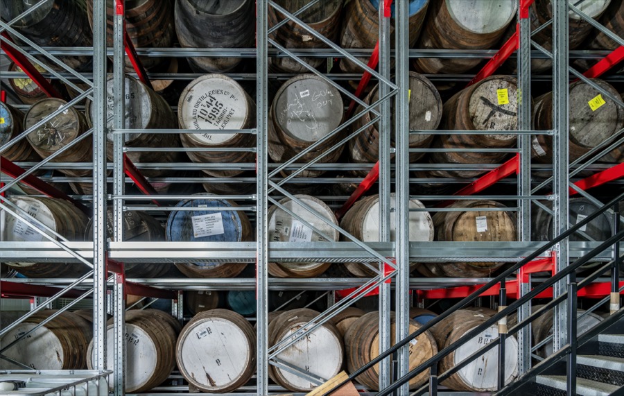 State-of-the-art cask racking in the Glenrothes bonded warehouse